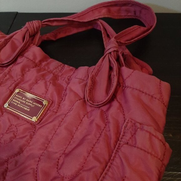 Marc by Marc Jacobs Fuchsia Pink Nylon Tate Tote Quilted Shopper Bag - Picture 13 of 15